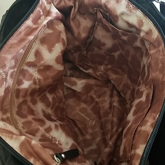 B Makowsky black leather satchel - Picture 6 of 8